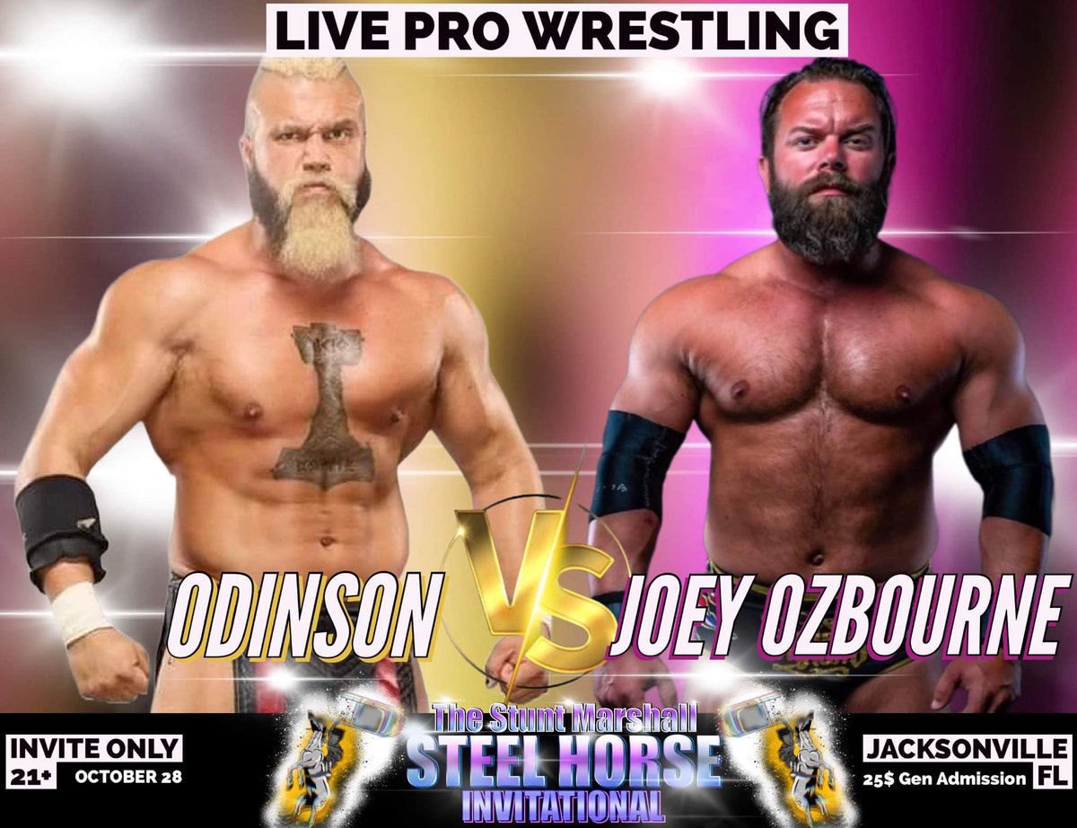 Stunt_Marshall's tweet photo. The Stunt Marshall 
Steel Horse 
Invitational
Match Announcement #2 https://t.co/d4x4vEB9Xr