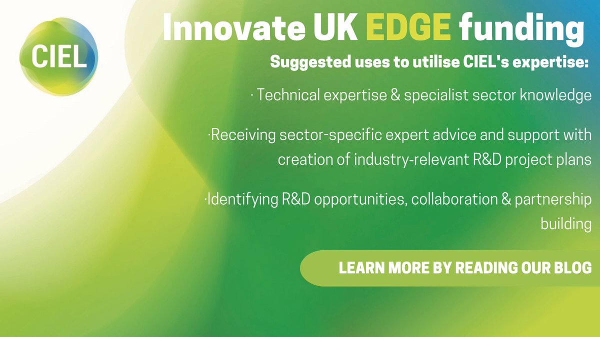 Could a £15K #grant help get your brilliant idea off the ground? Take a look at @InnovateUK EDGE #funding. 

The grant can be used to access CIEL's knowledge &amp; expertise of the #livestock sector FOC. Broad Scope. A few ideas below. 
Read our latest blog👉 bit.ly/3STlgXq