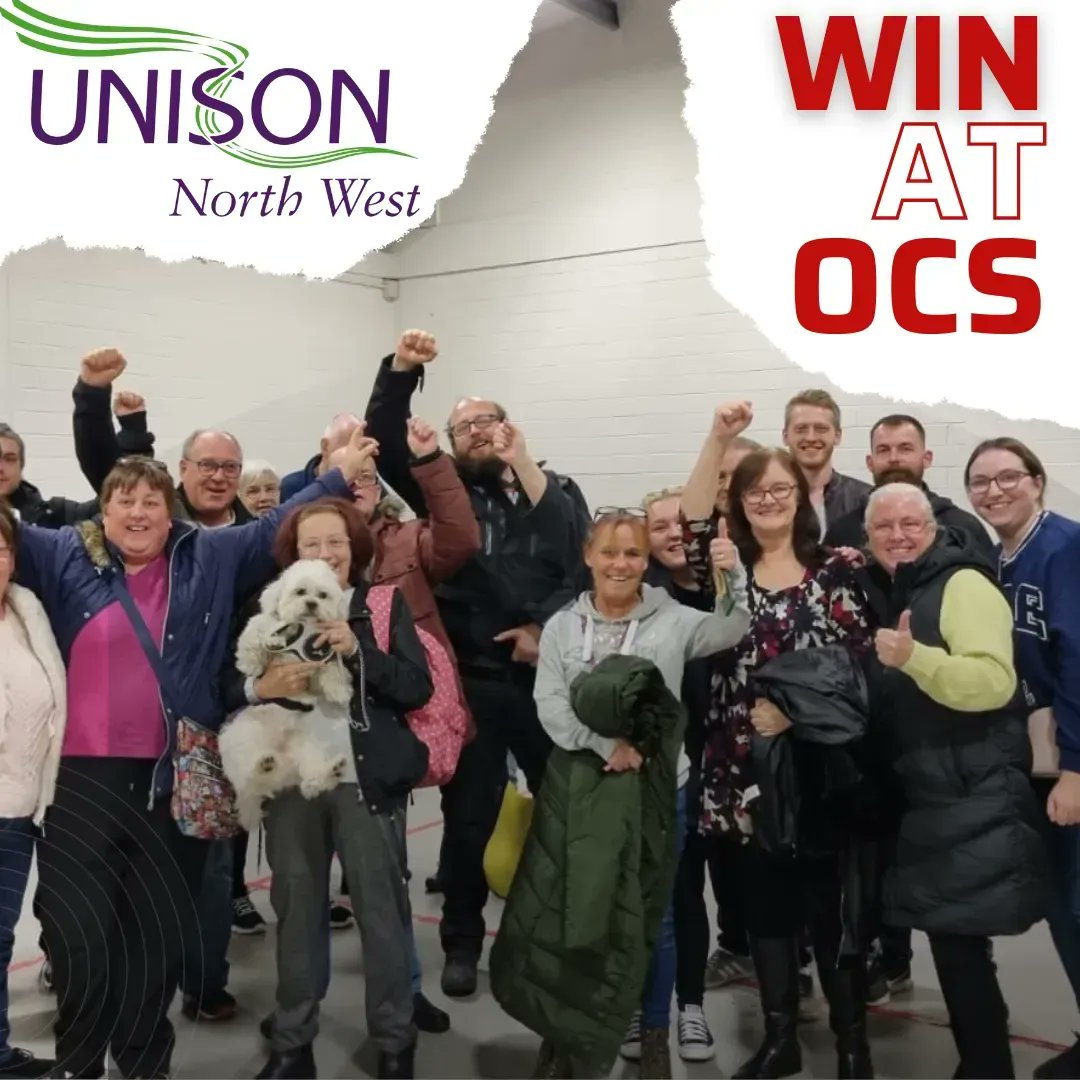 VICTORY AT OCS 🎉 🎉 🎉 

Strikers working for OCS at Lancashire and South Cumbria NHS Trust have won their long-running dispute. After a two-year campaign and 26 days of industrial action, the strikers have won: