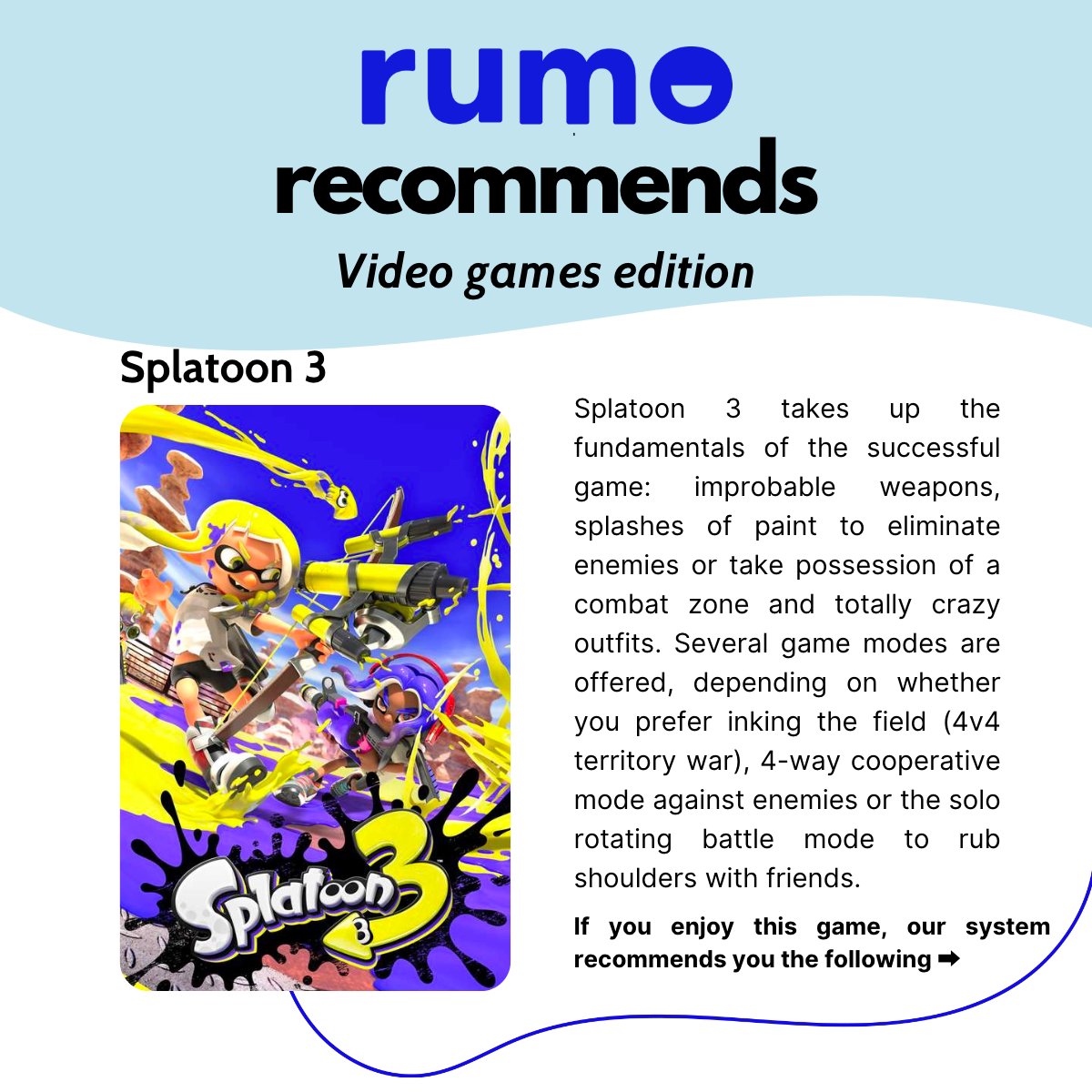 rumoiskind's tweet photo. Rumo #Recommends: Video games edition 🎮

Today, we are interested in video games. Not universally recognised as cultural content, we consider it as such and therefore want to highlight it. So here are Rumo's recommendations! https://t.co/BCElNBBQ8X