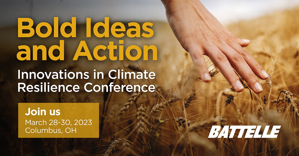 The 2nd Innovations in Climate Resilience #ICR23 #Climate23 will take place in Columbus March 28-30, 2023. It's going to take bold ideas and action to confront the major challenge of our time. Join us!
okt.to/j6fnZA Still accepting abstracts/lightning talks/demos.