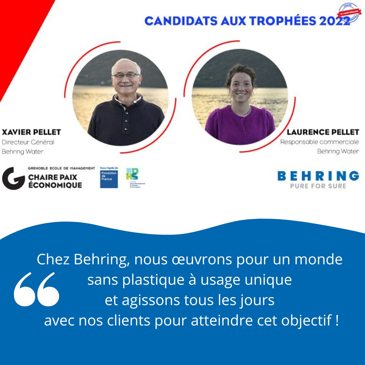 🏆Behring candidate aux Trophées de la #PaixEconomique de la Chaire Paix Economique de <a href="/Grenoble_EM/">Grenoble EM</a> !
🗓️RDV le 6 décembre pour cette 2ème édition. 
#zeroplastique #zerodechet #Grenoble