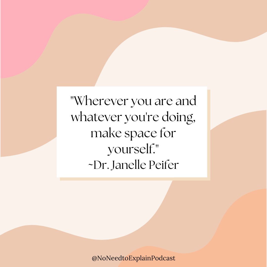 Wherever you are and whatever you're doing, make space for yourself. Tune in to hear this week's #podcast guest, Dr. Janelle Peifer, talk about this and so much more! #mentalhealth #selfcare #youareenough #noneedtoexplain

Listen here: bit.ly/3yPlkjc
