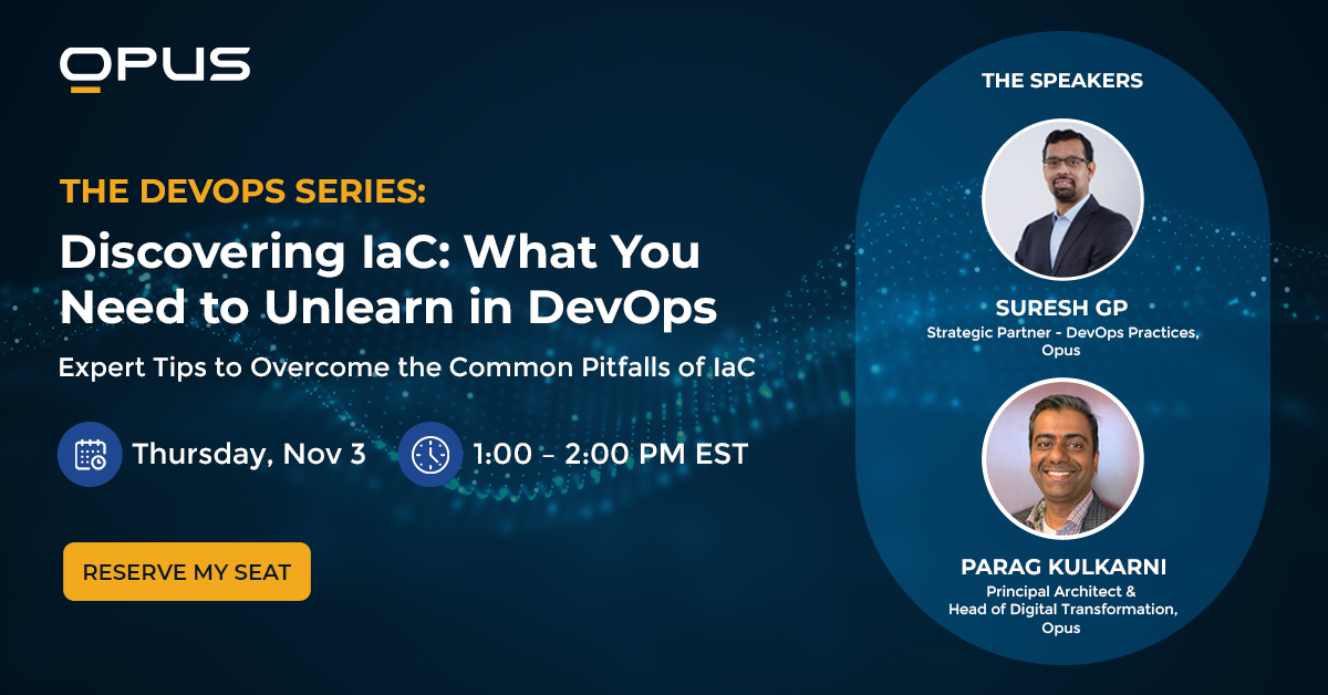 OpusTechGlobal's tweet image. 🛎️#Webinar: Join us to know how implementing an IaC strategy can help you handle the rising demands on the digital front.

Get all your questions answered on how you can migrate from static to dynamic environments with IaC.
Register now👉bit.ly/3T0ybXB

#OpusTalksDevOps