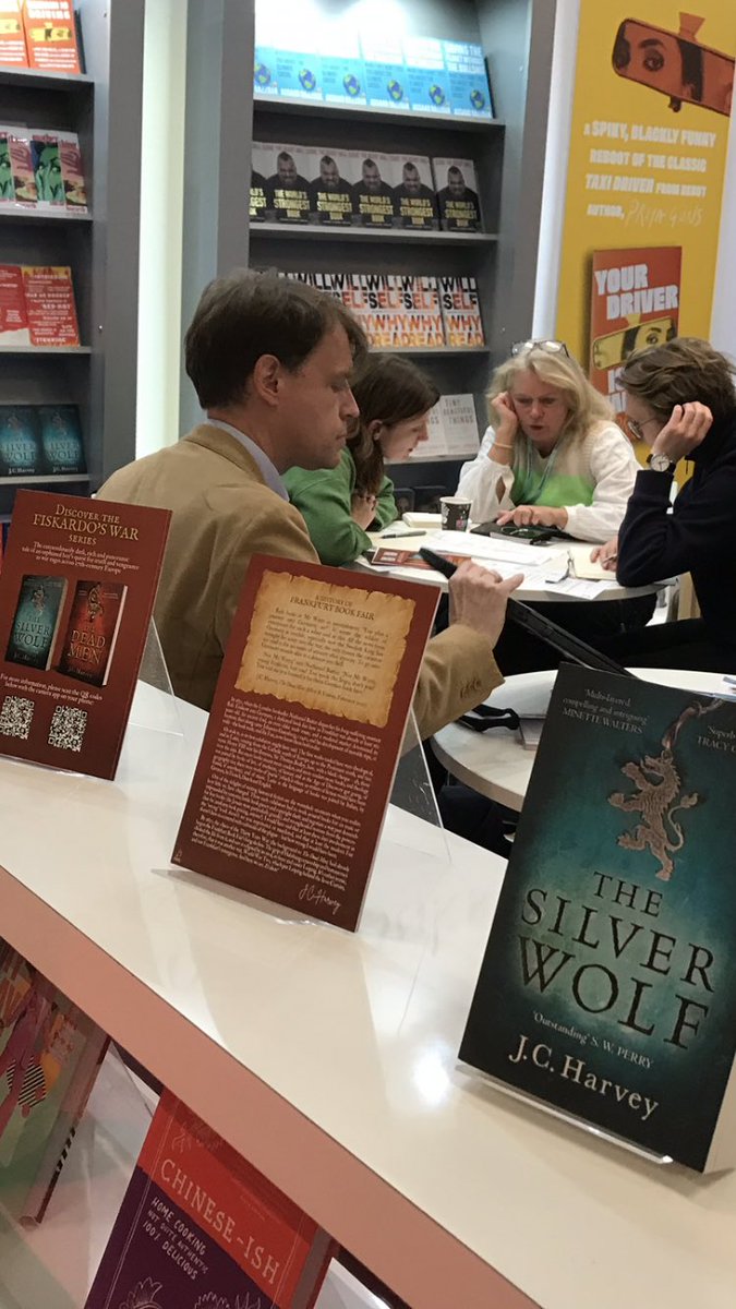 JCollissHarvey's tweet photo. One of those writerly moments at the #FrankfurtBookFair….. MY BOOK! #thesilverwolf #HistoricalFiction https://t.co/7Y5ZQn5c9l