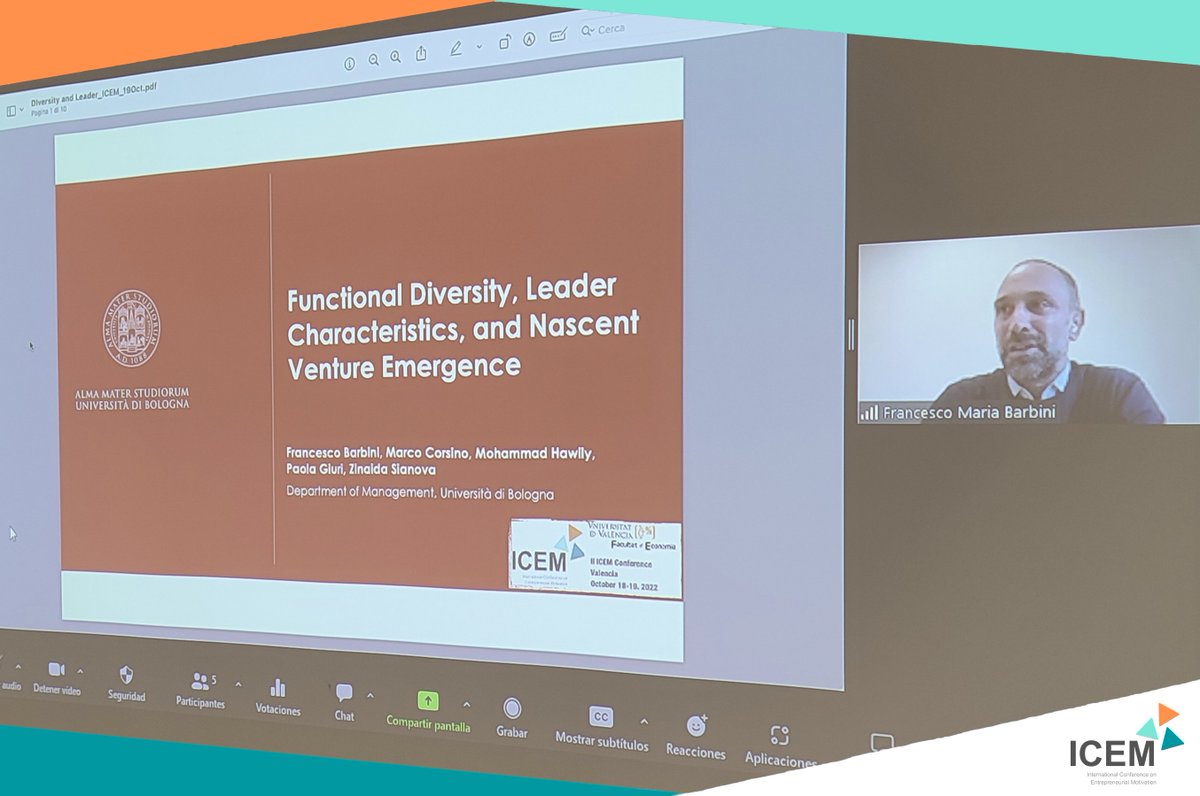 IcemConference's tweet photo. First round of ICEM22 Thursday presentations 😎! In this case, the spotlight has been on:

👉Sustainable entrepreneurship♻️🌱.

👉Entrepreneurial Ecosystems💚🌎.

We are sure that what the speakers have shared will help us to generate more sustainable entrepreneurial actions💡👏. https://t.co/XY09bhrt9E