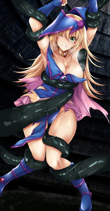 (Skeb)ブラックマジシャンガールが触手に捕まってしまいました・・( ゜ ω ゜ ) 