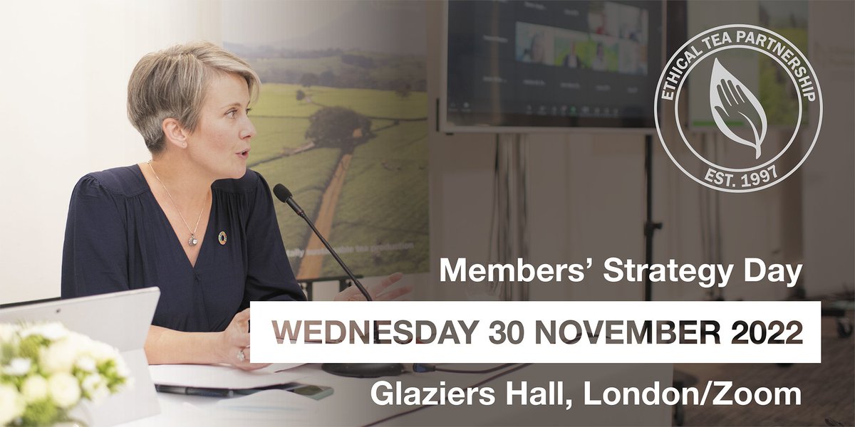 🚨 Reminder to ETP members! 🚨

Don't miss out: contact us to register for this year's Members' Strategy Day, taking place on Wednesday 30 November at <a href="/glaziershall/">Glaziers Hall</a> in London (closest station: London Bridge) and virtually.

Get in touch to register: info@ethicalteapartnership.org