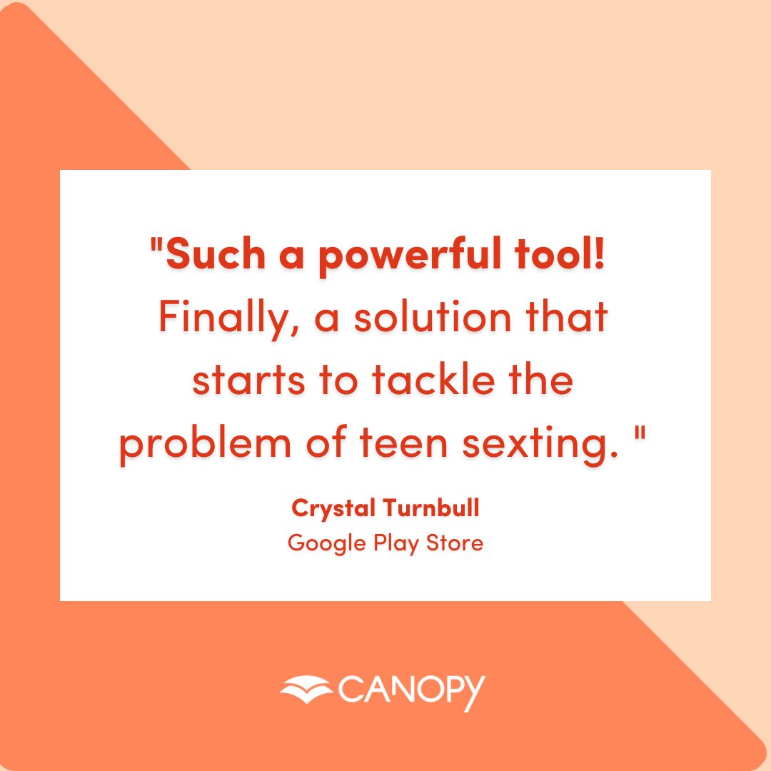#DYK that 62% of teens have sent or received a nude image? Our unique technology has come up with a way to help protect kids from both sending and obtaining this type of content. To learn more about our app's sexting prevention feature, visit canopy.us.