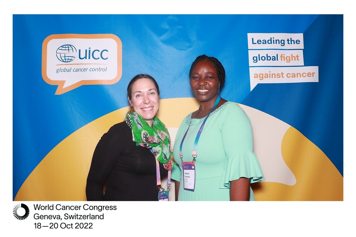 This year's #WorldCancerCongress is a great opportunity to engage with partners! TogetHER Exec Director @hlwhite11 got to catch up w/ Florence Manjuh from our #CervicalCancer Grants Program awardee @CBCHSORG! @uicc togetherforhealth.org/announcing-the…