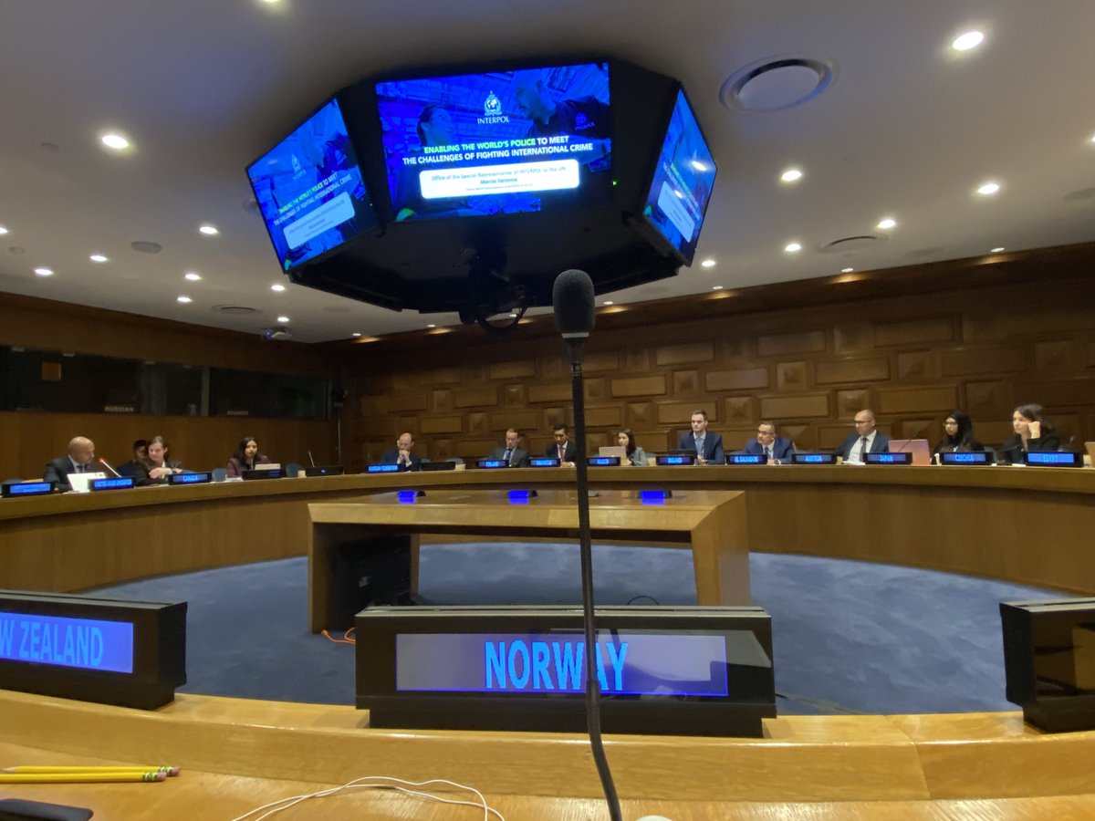 Excited to start up with the negotiation of the resolution “Cooperation between the UN and INTERPOL”.
Thank you <a href="/UAEMissionToUN/">UAE Mission to the UN</a> and <a href="/CanadaUN/">Canada Mission UN</a> for co-facilitating this important work for <a href="/INTERPOL_HQ/">INTERPOL</a> and all Member States🇺🇳👮🏼‍♂️👮🏻