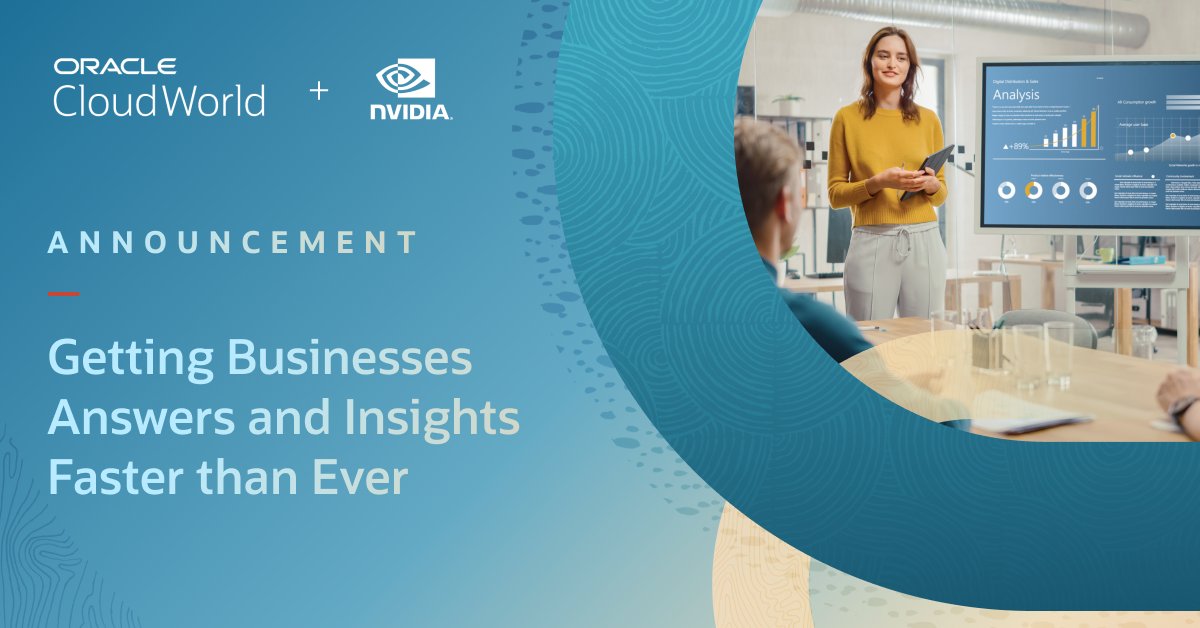 Oracle_DE's tweet photo. Wir haben unsere mehrjährige Partnerschaft mit @NVIDIA erweitert! Gemeinsam werden wir Kunden helfen, geschäftliche Herausforderungen mit beschleunigtem #Computing und KI zu lösen. https://t.co/agPySYV1HI https://t.co/3PCswKK4k7