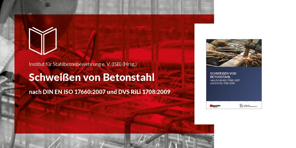 #NeubeiErnstundSohn: Schweißen von Betonstahl nach DIN EN ISO 17660:2007 und DSV RiLi 1708:2009, hrsg. vom Institut für Stahlbetonbewehrung e.V. – ernst-und-sohn.de/schwei%C3%9Fen…

Hier geht es zum ausführlichen Inhaltsverzeichnis: ernst-und-sohn.de/schwei%C3%9Fen…