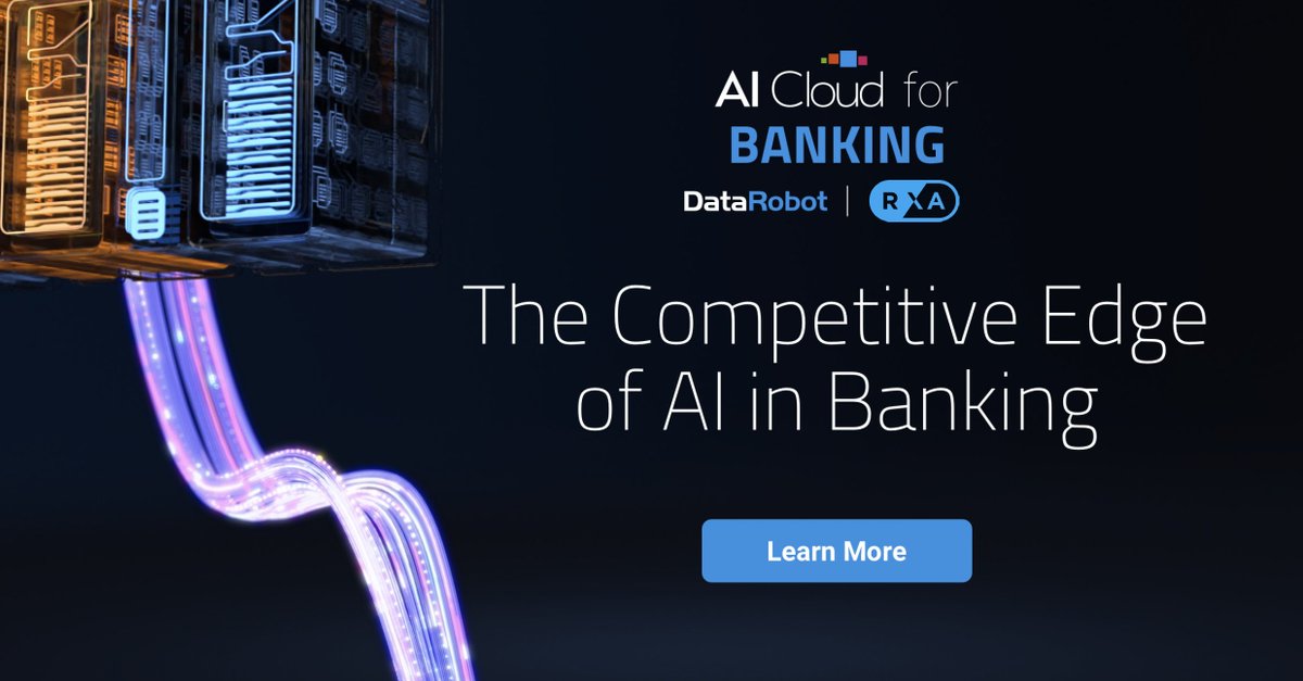 RXAio's tweet photo. From fraud detection to client retention, the #banking industry is always searching for ways to stay ahead. Our partner @DataRobot created their #AICloud platform to help you tackle challenges with tech: https://t.co/GCcT3wYyj6 https://t.co/g49p4hHDTx