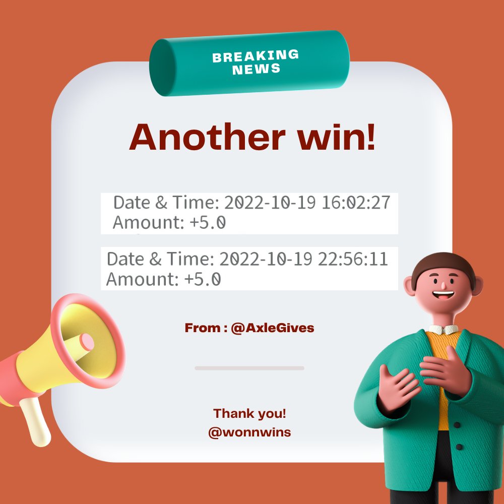 wonnwins's tweet photo. Thank you po ninongg @AxleGives and @XeloClaims! More GA Wins from you poooo!

#axlevouch https://t.co/5CrM1zueV3