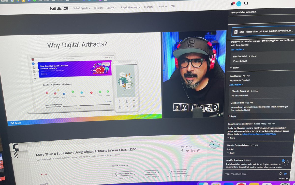 Using Digital Artifacts in @AdobeExpress with @ClaudioZavalaJr at #AdobeMAX2022 has got me like 🤩🤩🤩 #AdobeEduCreative @AdobeForEdu