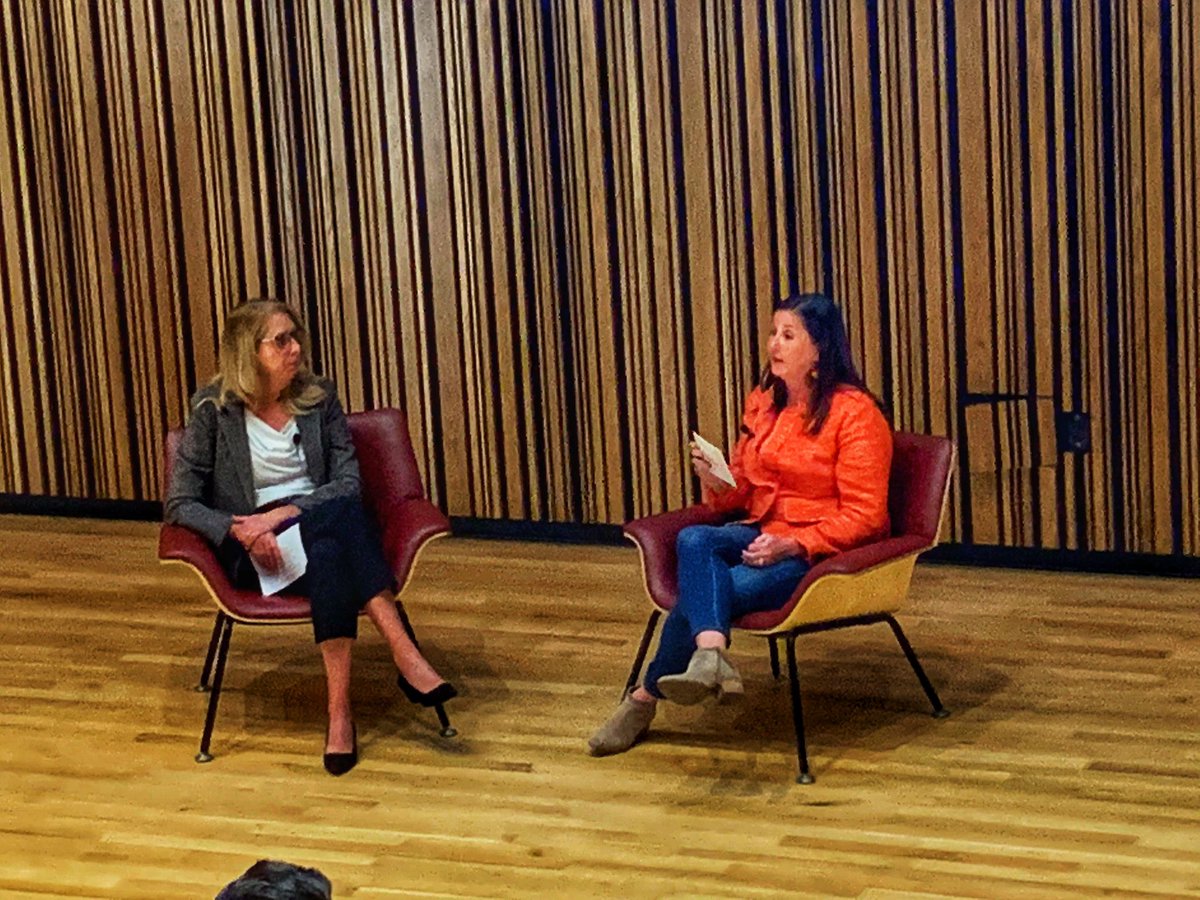 Kristine Templin of @_MealsOnWheels & Jill Davis of @nokidhungry are talking about Partnering for Impact & sharing their experiences joining forces along w/ QVC to advance their individual@missions collectively. @MarcumLLP Disruption for Good Summit