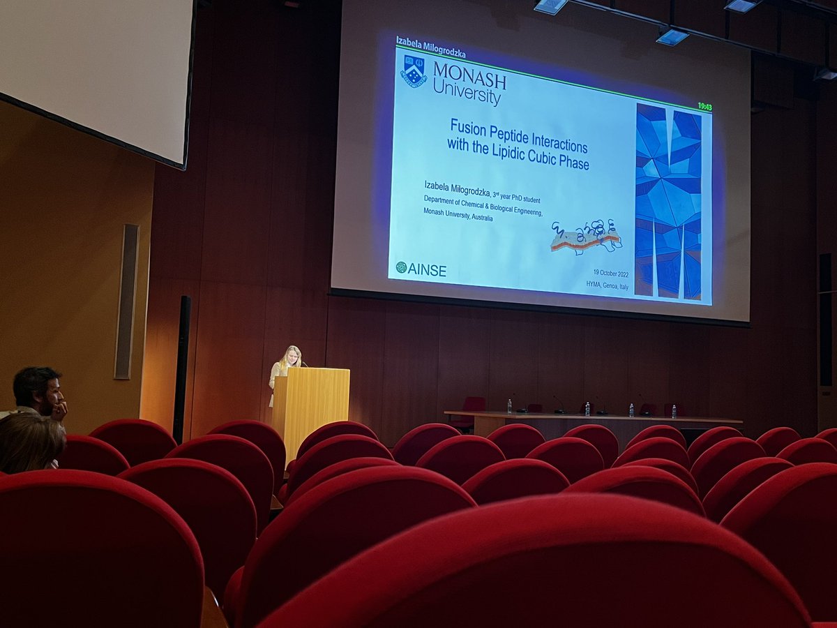 I’m thrilled to have presented my work on Viral Fusion Peptides Interaction with the Biomimetic Lipid Cubic Phase at the 7th International Conference on Multifunction, Hybrid and Nanomaterials! Thank you to the organizers ! <a href="/Elsevier/">Elsevier</a> @MaterialsToday #HYMA2022 #oralpresentation