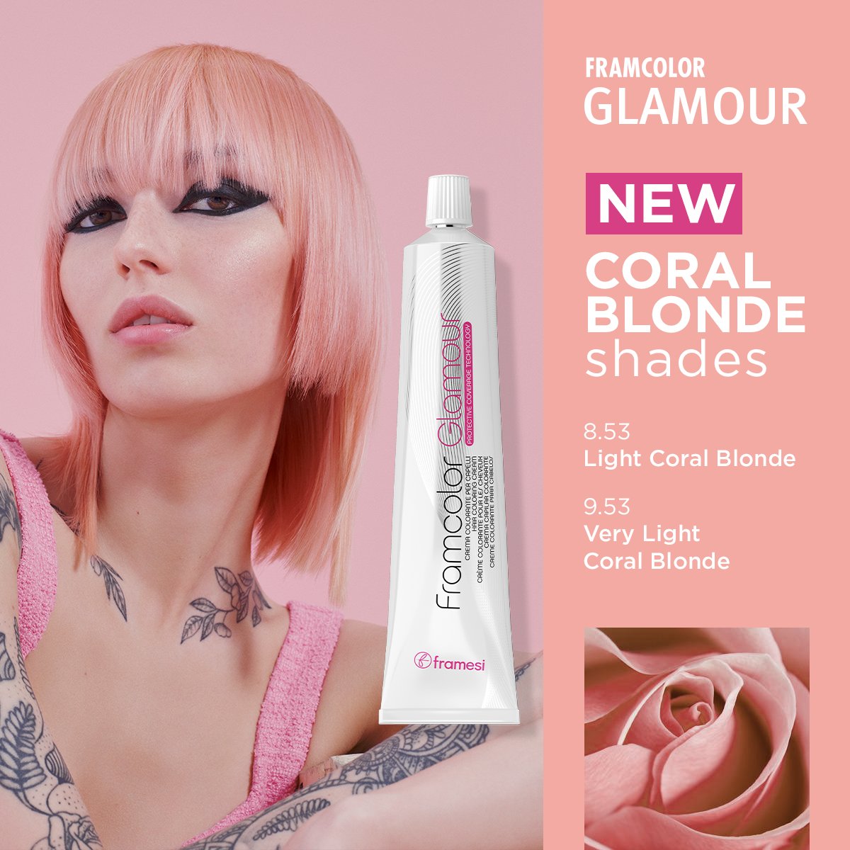 FramesiItaly's tweet image. 𝗙𝗥𝗔𝗠𝗖𝗢𝗟𝗢𝗥 𝗚𝗟𝗔𝗠𝗢𝗨𝗥: 𝗡𝗨𝗢𝗩𝗔 𝗦𝗘𝗥𝗜𝗘 𝗖𝗢𝗥𝗔𝗟 𝗕𝗟𝗢𝗡𝗗𝗘
➕ Colori dolci e vibranti
➕ Copertura fino al 100% dei capelli bianchi
➕ Miscelabili con tutte le altre nuance della linea Framcolor Glamour

#framesi #framesicolor #framcolor #haircolor