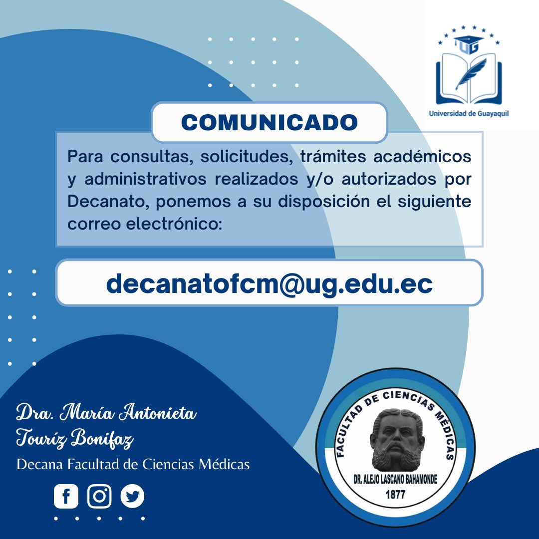UgFcm's tweet photo. #FCMteinforma
Instagram: @ugfcm
Facebook: @ugfcmo
CORREO ELECTRÓNICO DECANATO https://t.co/EsNIPUeqza