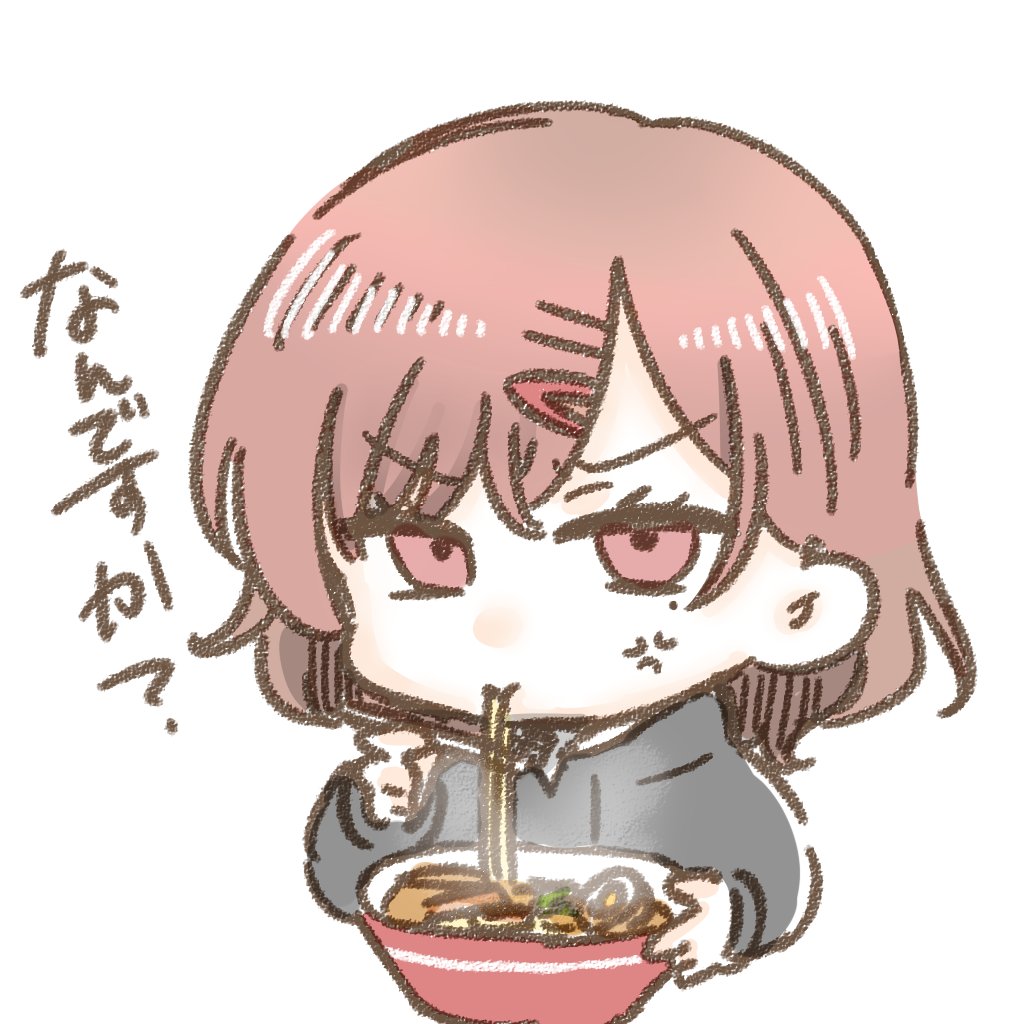 higuchi madoka 1girl noodles solo bowl hair ornament food ramen  illustration images