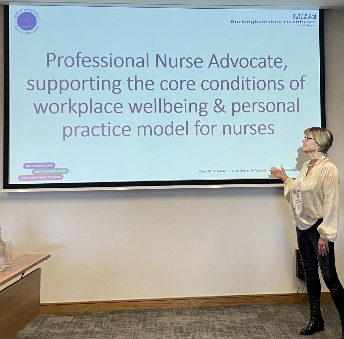 ciarawharton's tweet photo. #BACCNConf2022 Advocating for RNs &amp; patients #PNA role. Leading all levels of the healthcare system organisational, team &amp; individual. The practice model for RNs professional &amp; personal reflective practice #JamesBennettLevy @imogen_cotter @YasuKotera @NursingEmma @samantha_lungu https://t.co/GEJF6CDjt9