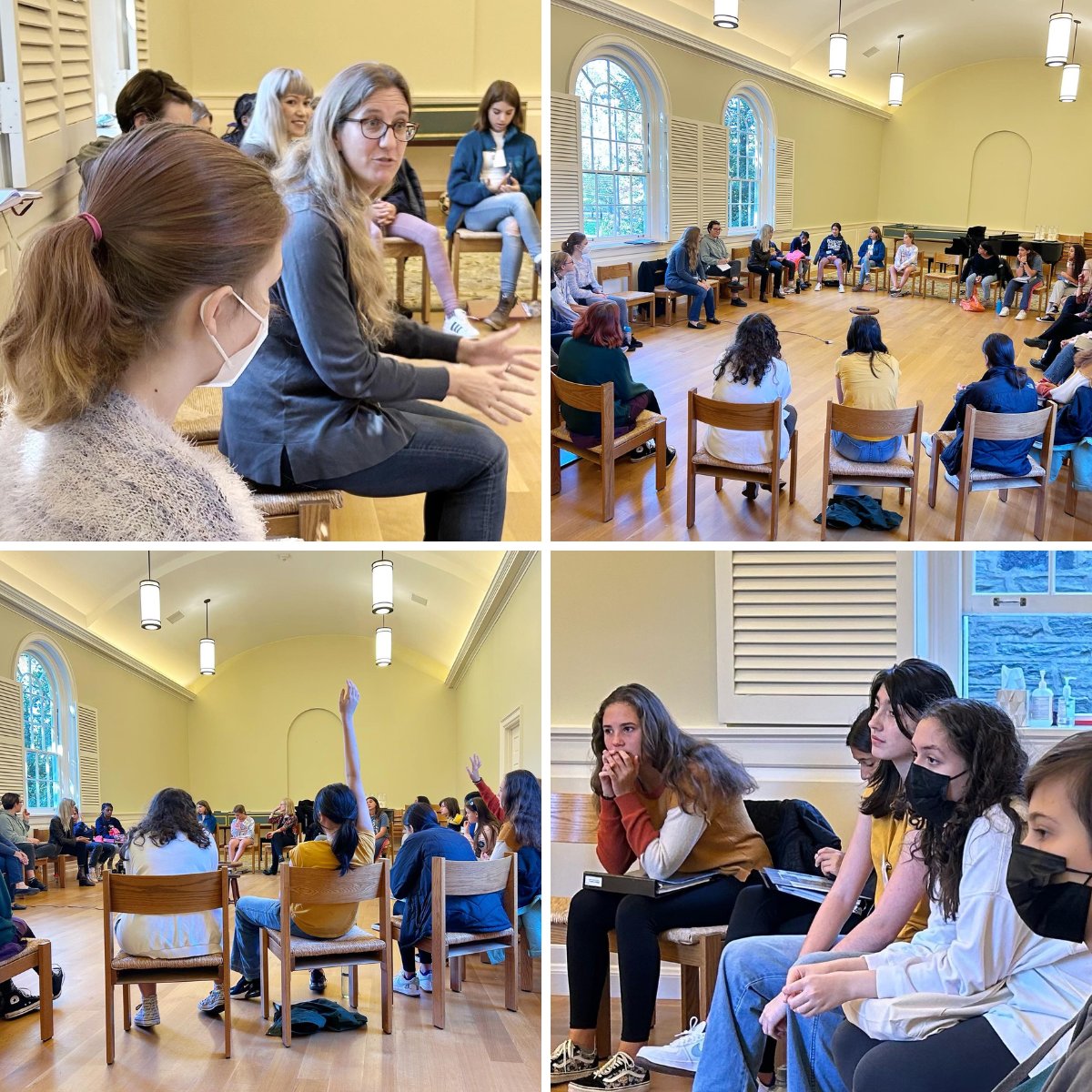 PG singers engaged in climate conversations with scientist, Dr. Alix Davatzes (@aekd47) &amp; composer, Dr. Melissa Dunphy (<a href="/mormolyke/">Dr. Melissa Dunphy</a>). CY singers will contribute their own words to the libretto of a newly composed work by Dr. Dunphy &amp; performed by <a href="/MCChorus/">Mendelssohn Chorus</a> w/CY singers Spring '24!