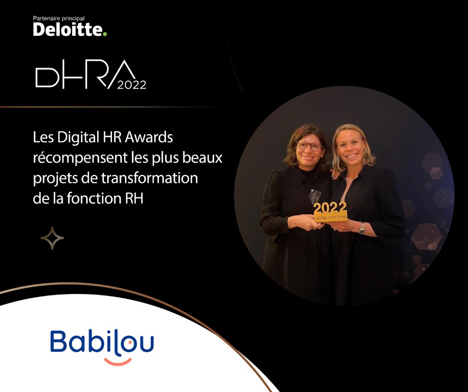 Babilou_fr's tweet photo. 🏆 [HR Digital Awards 2022 ]

🎉Babilou est fier d'avoir été primé au HR Digital Awards 2022, ce mardi 18 octobre, pour le développement de son application RH innovante.
👏Un grand bravo à @future_ofhr  pour cette organisation !
#qvt #hrdigitalawards2022 #rh #innovation https://t.co/vBnVzhb961