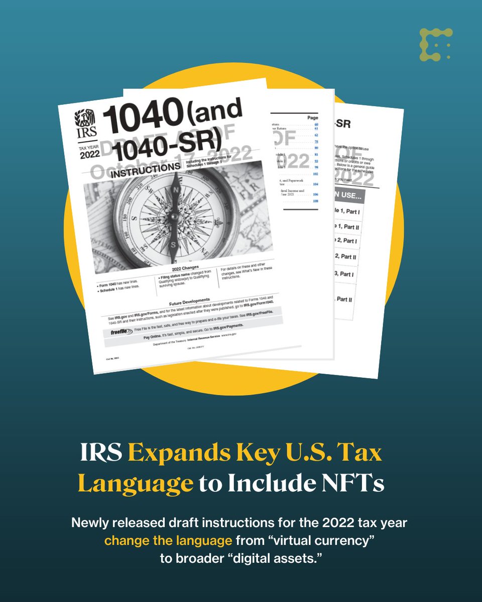 CoinDesk's tweet photo. The U.S. IRS has made a move to clarify at least one question for crypto investors: how taxpayers account for NFTs.  https://t.co/t1oQO5mDLo https://t.co/m4GyORwpKy