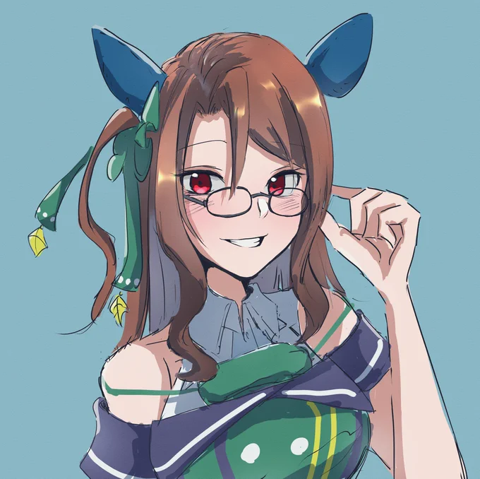 キングはメガネも似合うよね!#ウマ娘 #キングヘイロー 