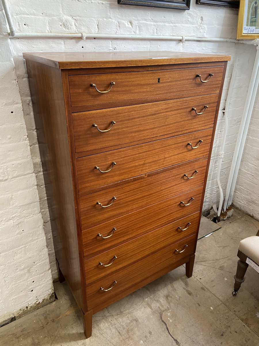 Danish mid century 7 draw chest by Soberg Mobler 
132cm height 76cm width 44cm depth.£385