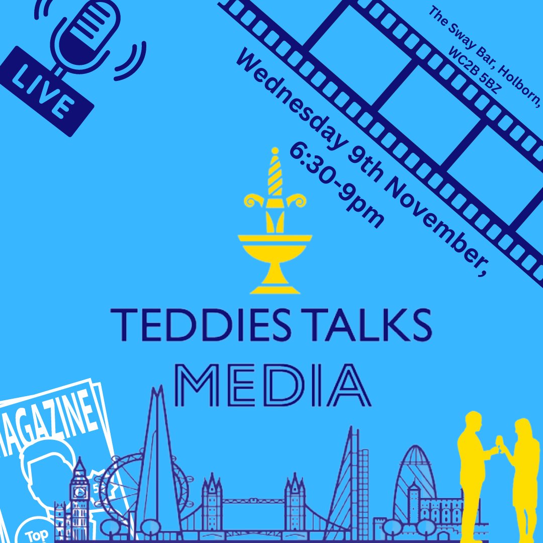 #TeddiesTalksMedia is taking place on Wednesday 9th November in Central London - a fantastic opportunity to meet OSE and parents working across the industry!

Click here to book your place:
beyondteddies.stedwardsoxford.org/Event/teddies-… 
#Media #Careers #Networking #Teddies