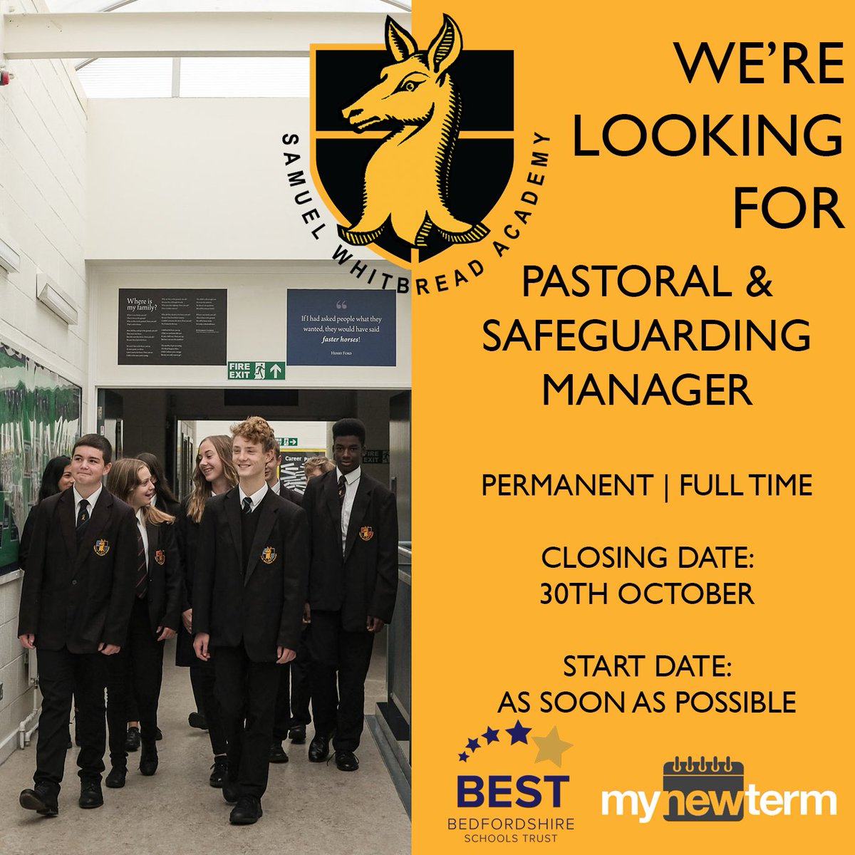 We’re currently looking for… - Pastoral and Safeguarding Manager For more information and to apply via @mynewterm, click the link: mynewterm.com/jobs/137948/ED…