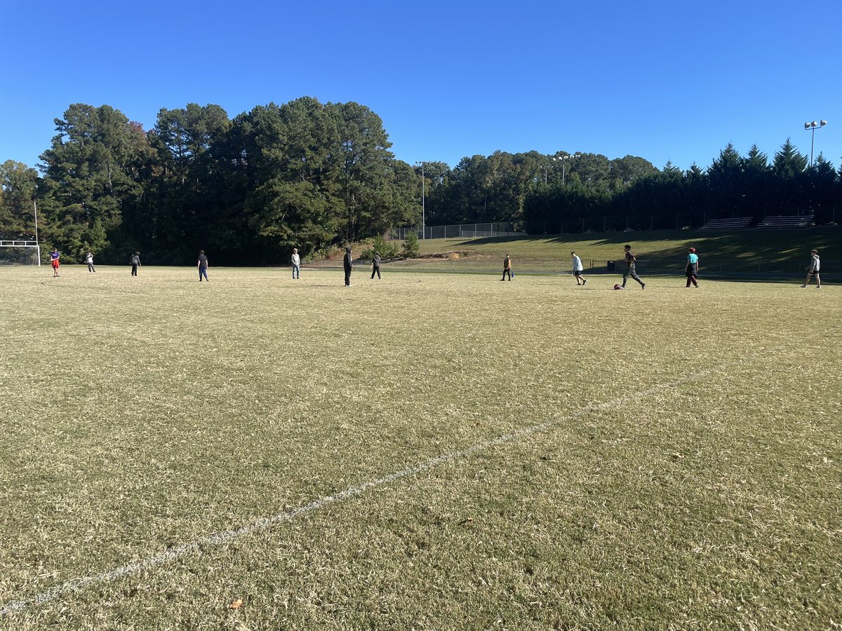 jamckoy1's tweet photo. Our scholars are enjoying the weather and our soccer unit this week! I enjoy seeing everyone participate. #ecmms #peclass @eastcarymiddle #connected https://t.co/p3P9CLg2dC
