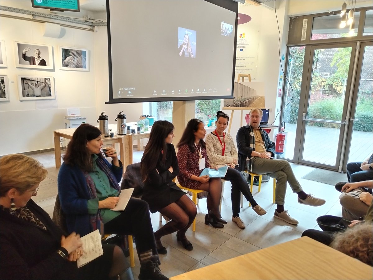 ENCATC's tweet photo. Last day of #EncatcCongress2022 kicked off today with 4 #study #visits in Brussels cultural venues. Each visit had a #Talk with #leading #experts. #Discussions gave rise to the #fruitful sharing of original #standpoints on the hottest issues at stake in the broad #CulturalField! https://t.co/G1QUzYYVHS