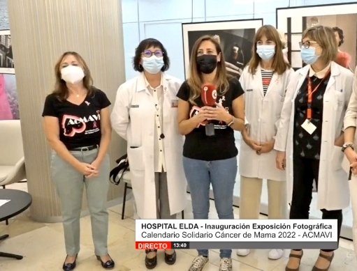 GVAsaludelda's tweet photo. 🟣 Inauguración Exposición Fotográfica CALENDARIO SOLIDARIO CÁNCER DE MAMA 2022 - ACMAVI en el Hospital de Elda
@GVAdsaludElda 
#diamundialdelcancerdemama #19deoctubre #sacapechoporellas #elrosanoessolouncolor #guerreras 
@IntercomarcalTV
📺
https://t.co/yOix0Yv9pf https://t.co/A84PWkbGmj