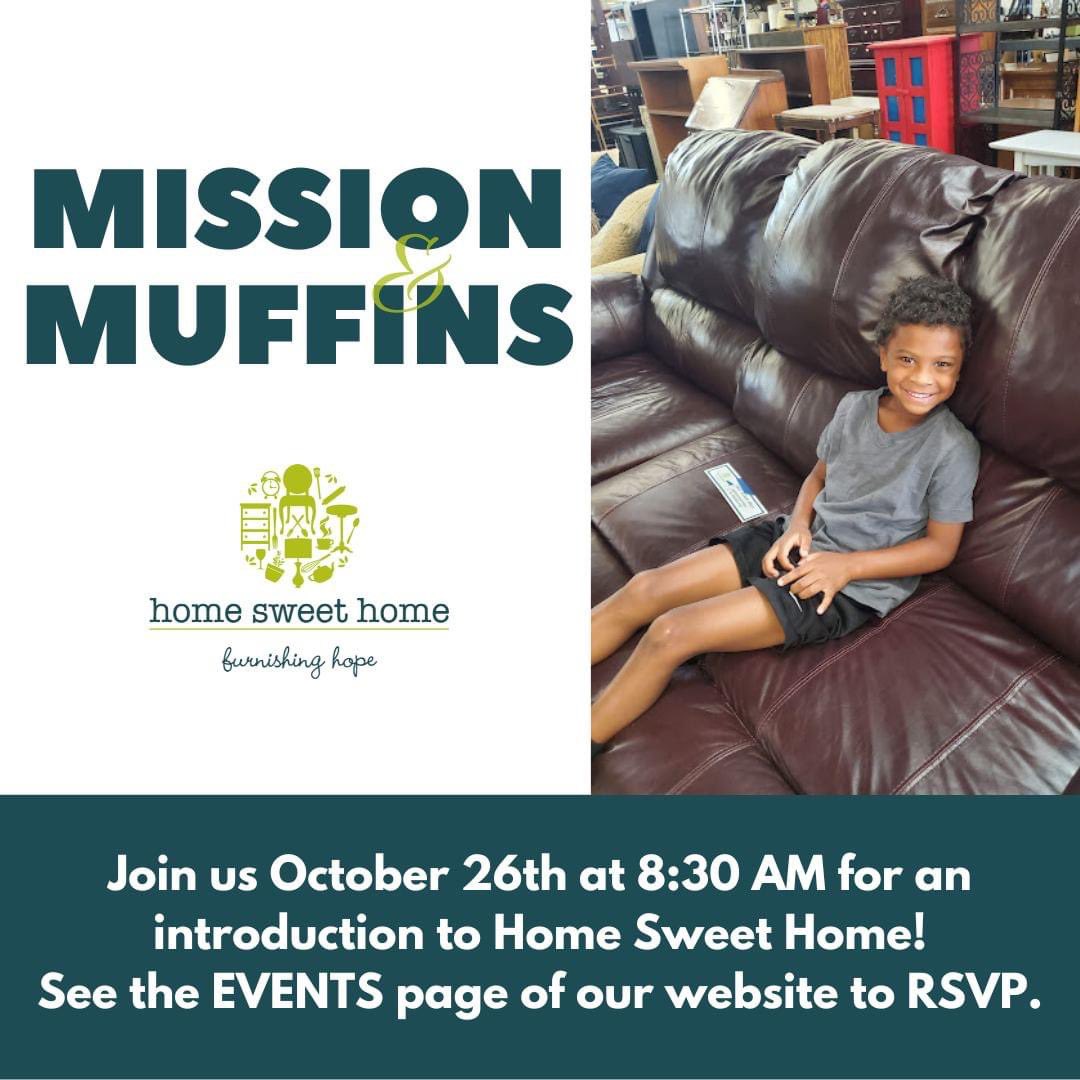 Would you like to learn more about #HomeSweetHome? Join us for coffee and muffins here at the warehouse. There is nothing like seeing the mission in action!
💙 October 26th at 8:30 AM
💙 290 Hanley Industrial Court, Brentwood, MO 63144
💙 RSVP at tinyurl.com/27ru7yy8