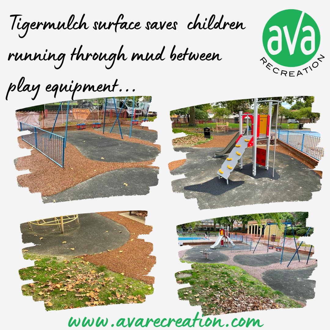 AvaRecreation's tweet photo. Tigermulch surface added to this play area to stop the children running through mud between items of play equipment. 👍🛝

#playgroundequipment #play #tigermulch #tigermulchsurface #outdoorplayarea #outdoorplay #teamava #avarecreation https://t.co/tK7ohgKlX0