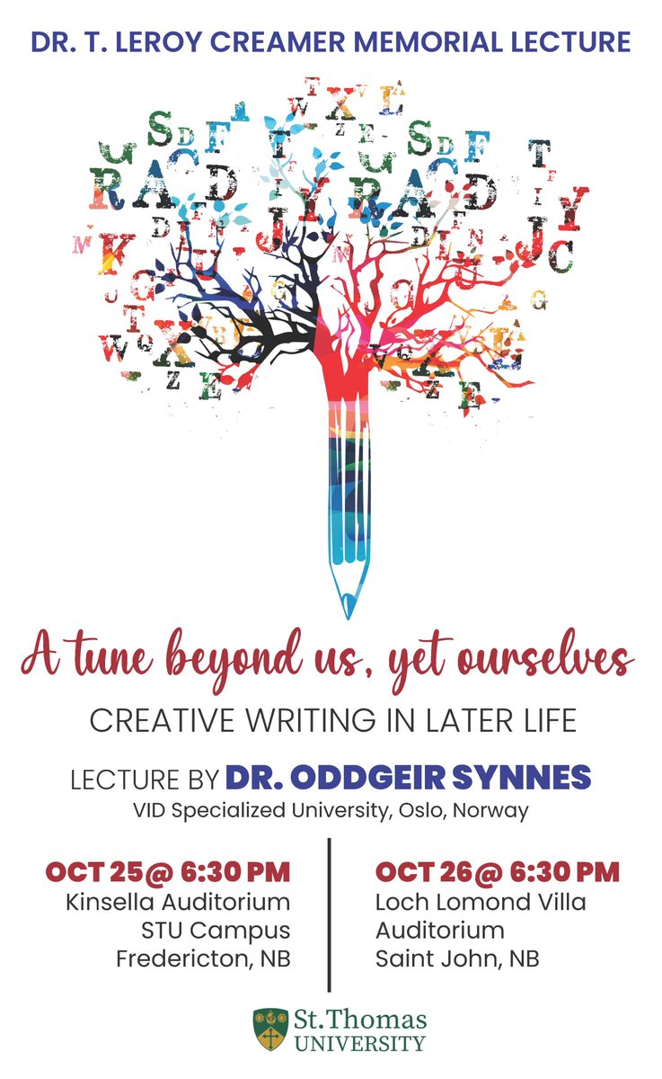 For those of you interested in narrative this is a MUST attend free event. Welcome to our beautiful city Dr. Oddgeir Synnes all the way from Oslo!