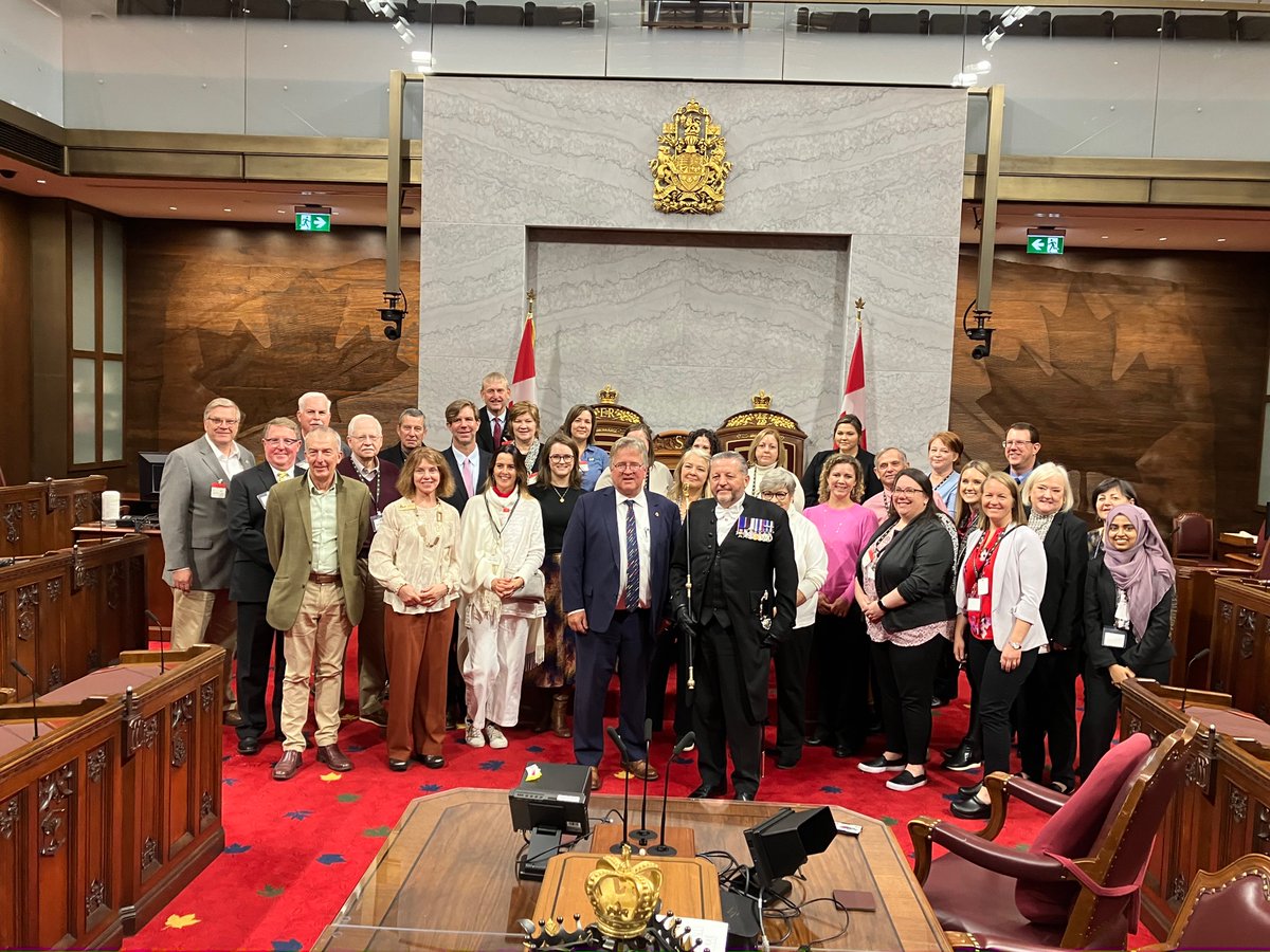 SenatorRobBlack's tweet photo. I had the pleasure of showing the group from the International Association of Programs for Agricultural Leadership around the @SenateCA Building in #Ottawa this morning during the #IAPAL meetings being held in Canada's capital. Thank you for joining me in the Red Chamber! https://t.co/5R0EPTiLu4