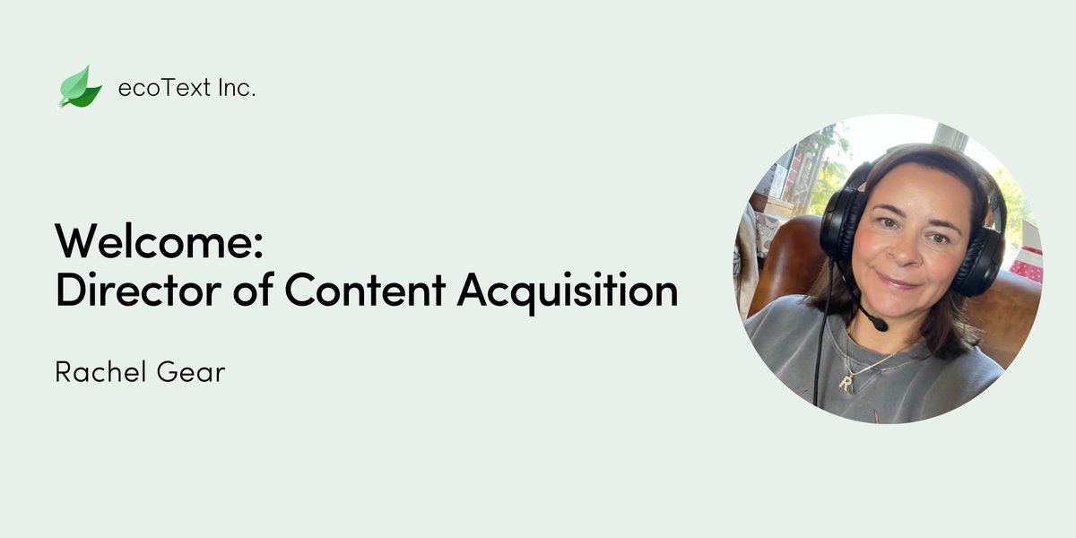 We are excited to welcome Rachel Gear (@frankietwospots) to our team as Director of Content Acquisition🎉

She will lead our efforts to grow our database of academic resources, currently at 100,000 strong!

For more details, read the full press release ⬇️

blog.ecotext.co/rachel-gear-jo…