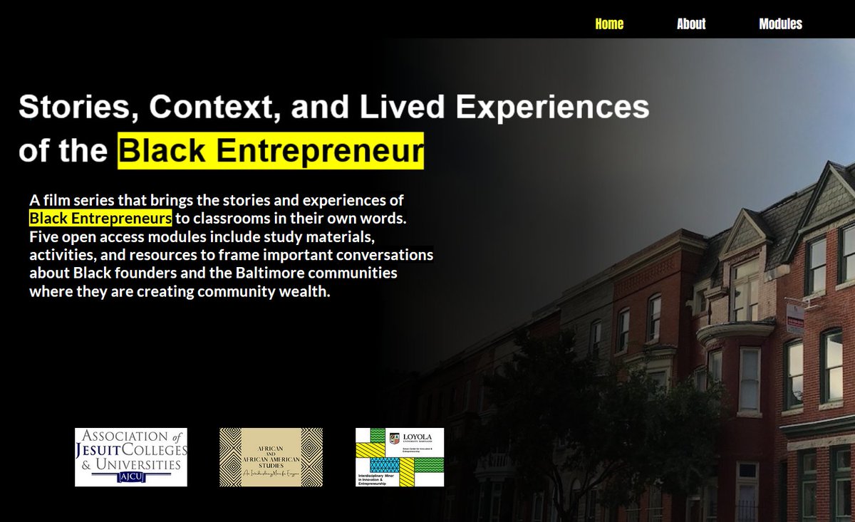 We've launched our website to bring the stories &amp; experiences of Black Entrepreneurs to classrooms in their own words. 5 open access modules that frame important conversations about Black founders &amp; the community wealth they're creating in Baltimore lnkd.in/en8AGE_W