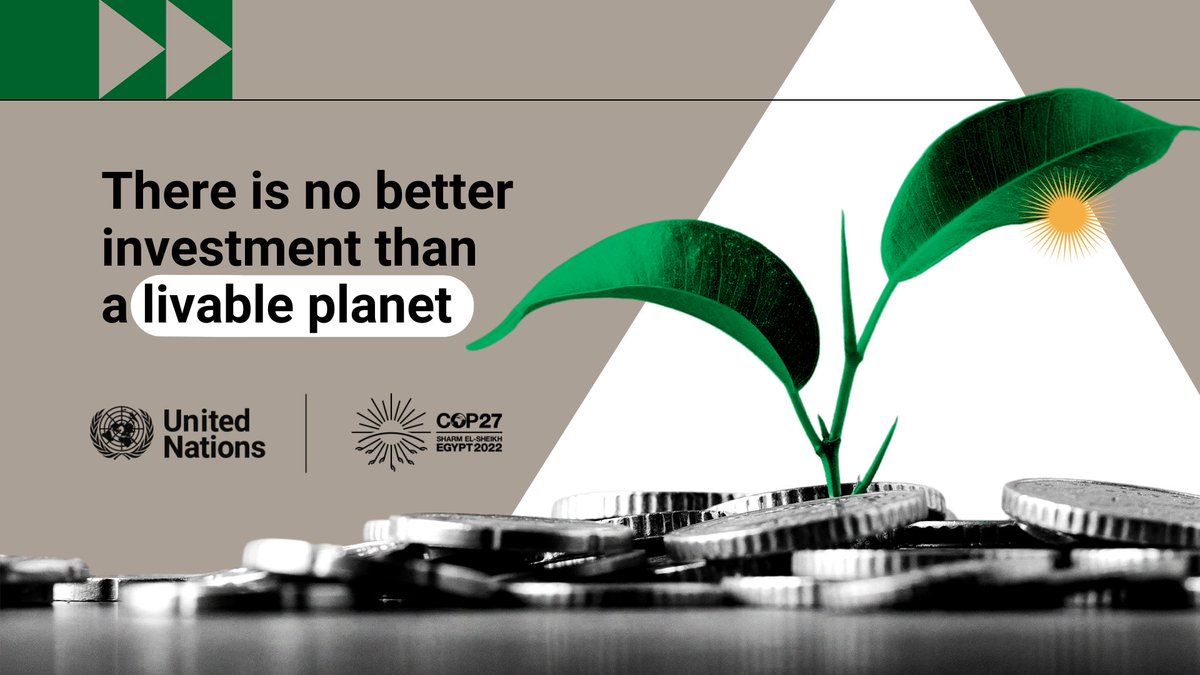 UN's tweet photo. Financial resources are needed to reduce emissions, promote adaptation to climate impacts &amp; build resilience.

The benefits from these investments dramatically outweigh any costs. 

There is no better investment than in a livable planet. https://t.co/ZIrZ0cQUyv https://t.co/sqOnx4NV4L