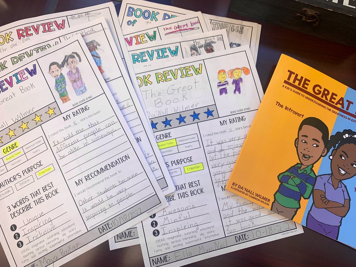 Thanks <a href="/TEAMFRENCH3/">TEAM FRENCH</a>’s 3rd grade class for the book reviews of #TheGreatBook! This truly made my day!!! 📚