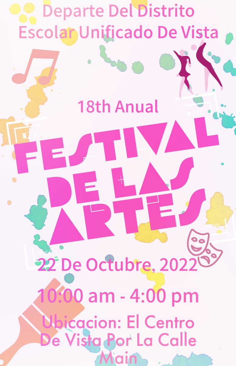 Come join us at the VUSD Festival of the Arts this Saturday! We will have student artwork on display, as well as a collaborative interactive art project!