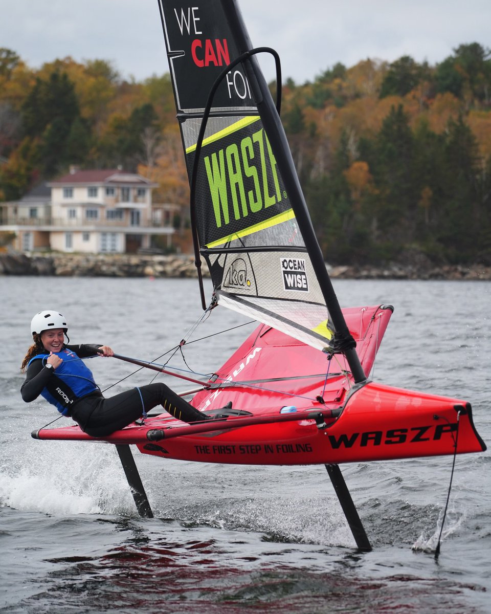 SailGPCAN's tweet photo. The #CANfoil week so far 😃🇨🇦🤙

#weCANinspire #weCANfoil #foiling #WASZP https://t.co/gvOPQKFieW