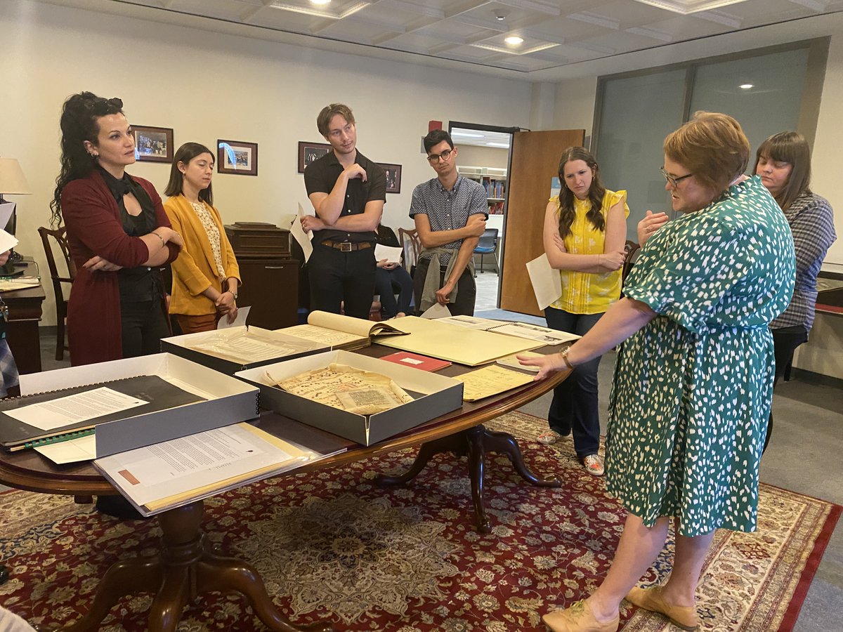 untgamut's tweet photo. Many thanks to the UNT Library and @UNTMusicLibrary departments for giving our GAMuT members a tour of both wonderful Special Collections! We had such a blast and enjoyed exploring the materials deep in our own archives. https://t.co/sHDPvWFetj