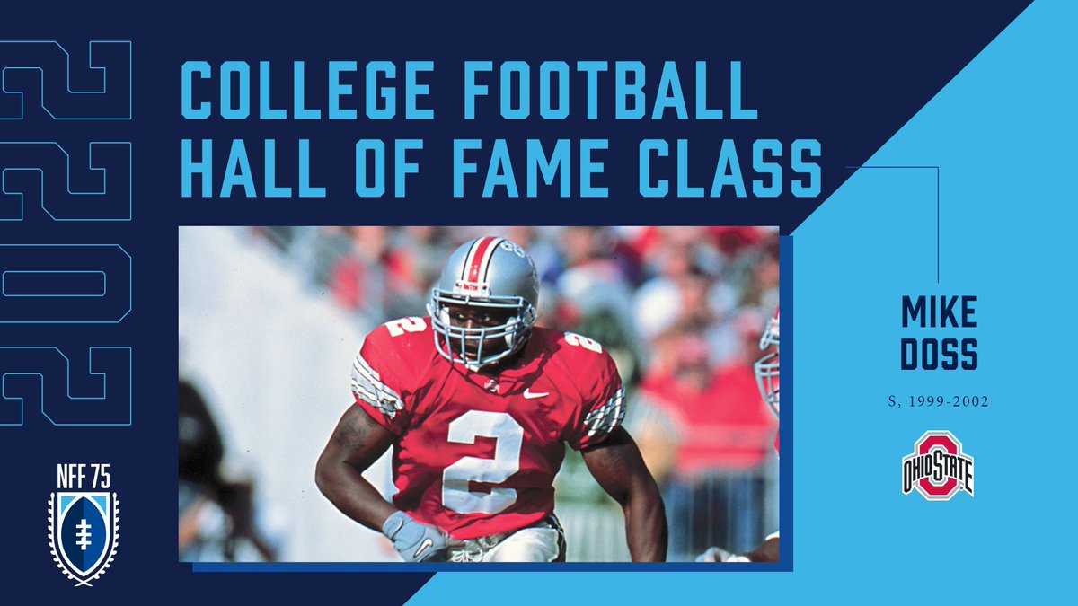 NFFNetwork's tweet photo. 2022 @cfbhall electee &amp; legendary @OhioStateFB S @THEMikeDoss will be honored with an NFF On-Campus Salute, pres. by @Fidelity, during this Saturday's game vs. Iowa!

#cfbhall #GoBucks

🔗https://t.co/57h9ggVw5z https://t.co/kAyovwzZ84