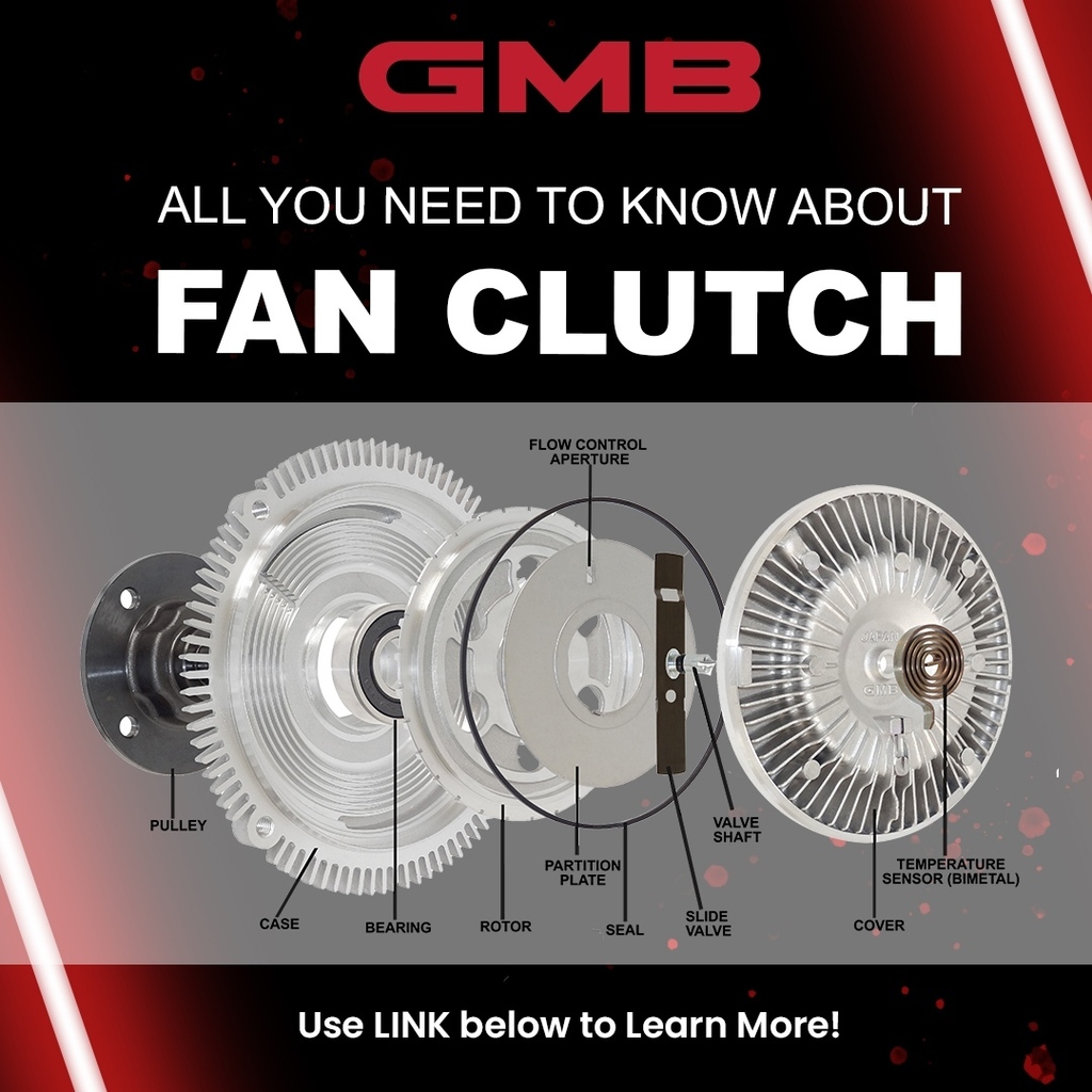 GMBNorthAmerica's tweet photo. 🚘 GMB Fan Clutches are designed with OE manufacturing technology, providing optimized engine performance, and reduced warm up time. 
We offer Thermal (viscous), Non-Thermal, and Electric Fan Clutches! 

➡️ Learn more: https://t.co/q9shrdS3rd

#FanClutch #CoolingSystem #Perf… https://t.co/RYoPRrXutD