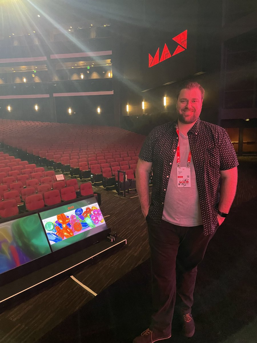 The #AdobeMAX keynote setup at Microsoft Theater is elite. So cool to experience this in person.
